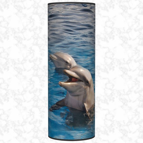 Dolphin scatter tube adult size front view