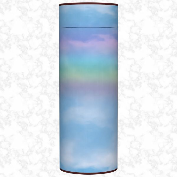 Fluffy Blue Rainbow scatter tube adult size front view