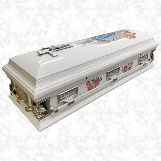 Corpus Christi Rosa Maria wooden American casket