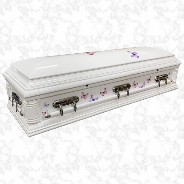 Purity angel wings wooden American casket