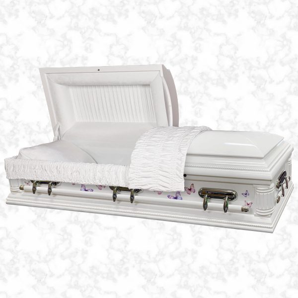 Purity angel wings wooden American casket standard interior