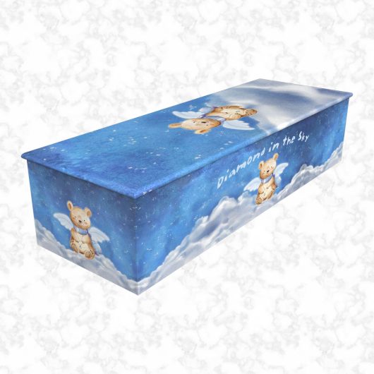 Diamond in the Sky Blue child wooden casket