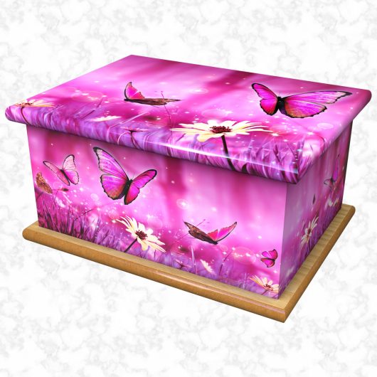 perfect pink adult ashes casket