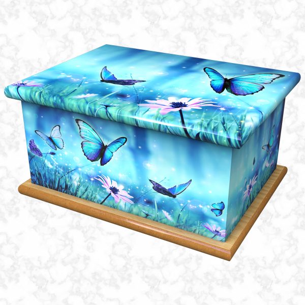 blue beauty adult ashes casket