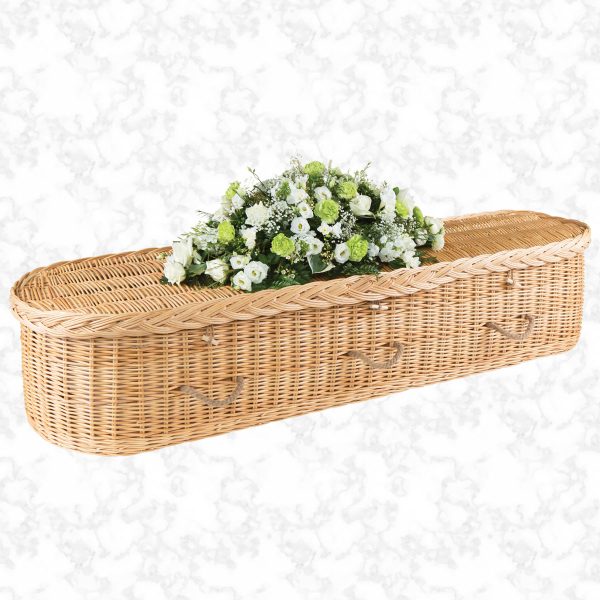 willow natural woven coffin curved