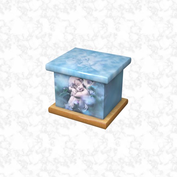 dreaming cherub infant ashes casket