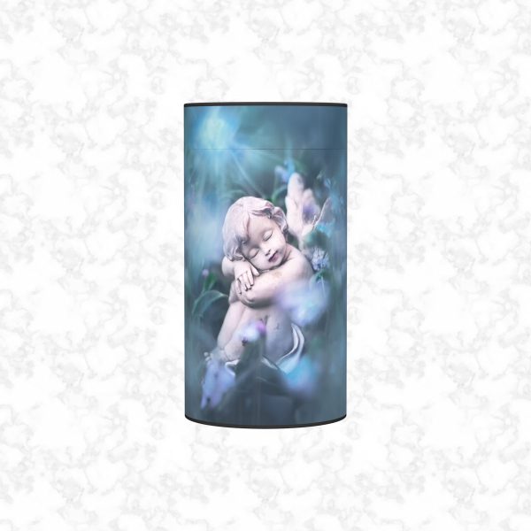 dreaming cherub child scatter tube front view