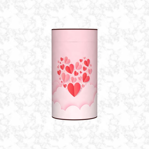 paper hearts child scatter tube front view