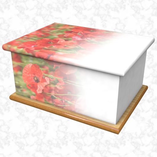 blushing poppy adult ashes casket